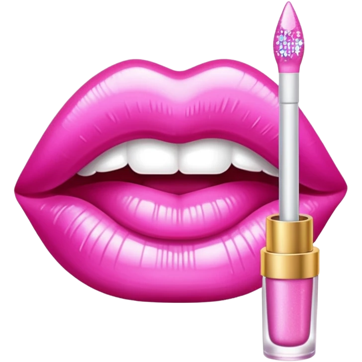 glitter pink gloss emoji