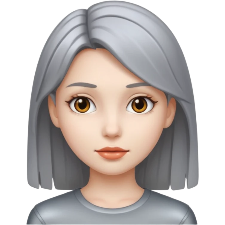 gray metal skin colored girl emoji