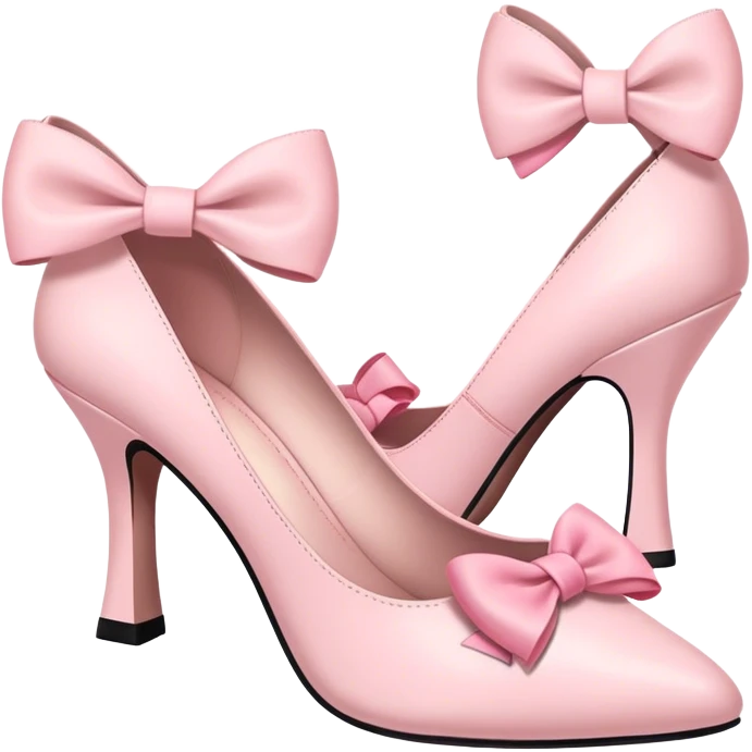 Light pink kitten heels with bows emoji