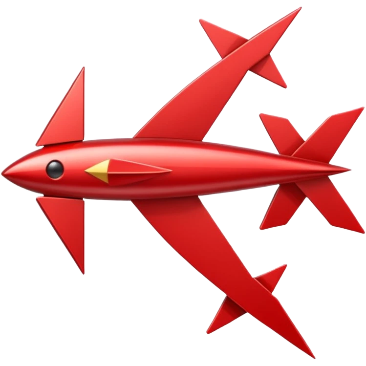 a red arrow ascending diagonally from bottom left to top right, with a shiny finish and subtle shadow for depth emoji
