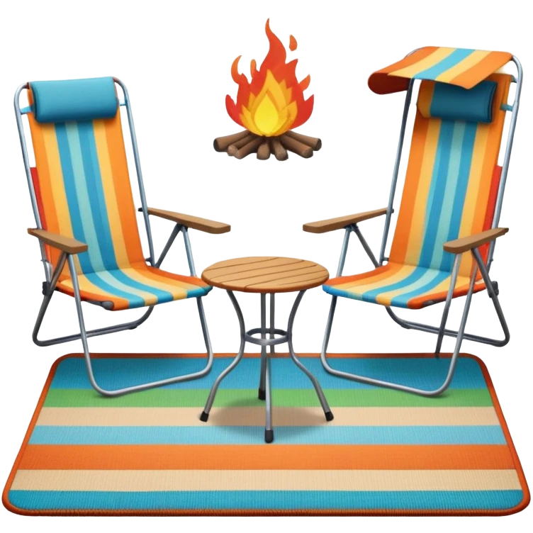 Rug with 2 camping chairs on it emoji
