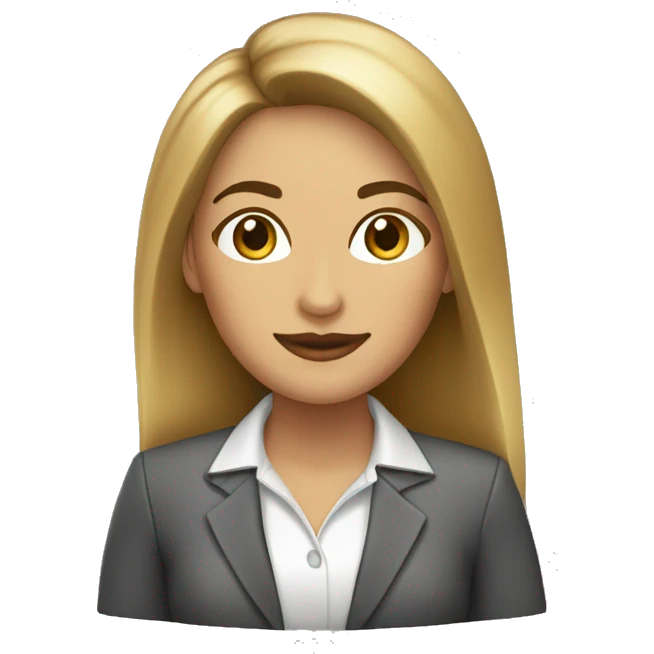 bussines women blanca con pelo castaño emoji