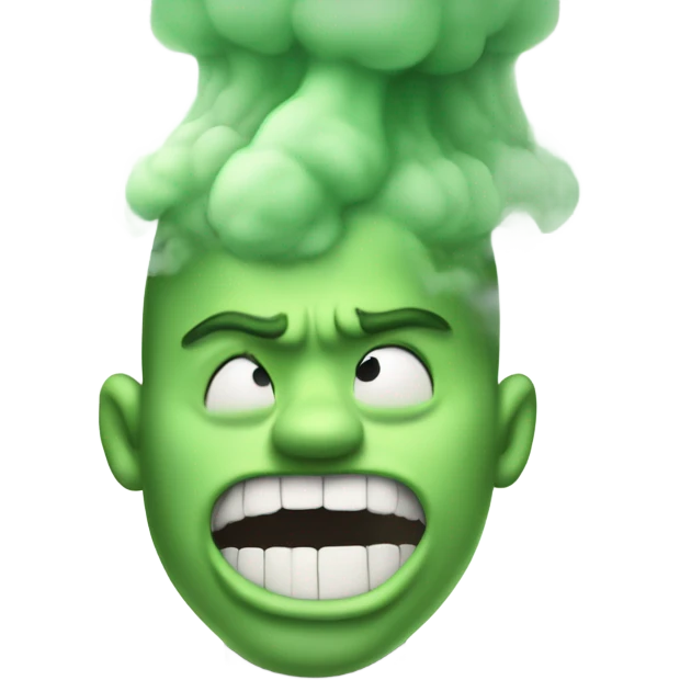 bad breath Captain underpants green smoke coming out of mouth white skin tone emoji