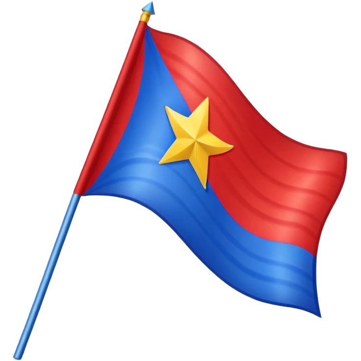 Make an a flag that is red blue red it’s a yellow star in the middle no stick  emoji