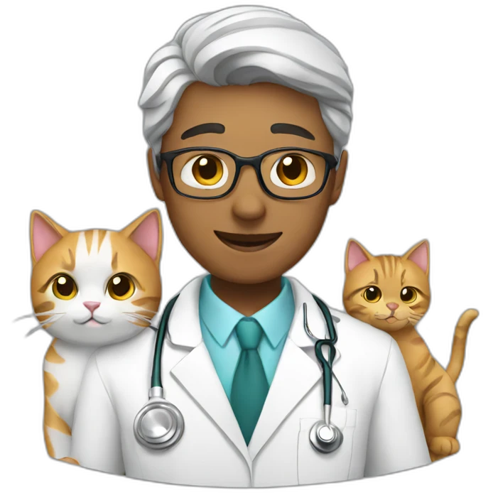 Doctor with cats emoji