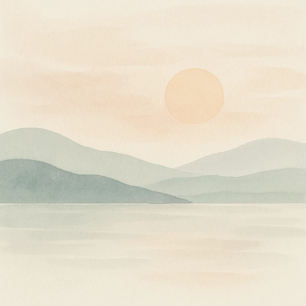 aesthetic morning sunrise, soft pastel colors, gentle light, serene landscape emoji