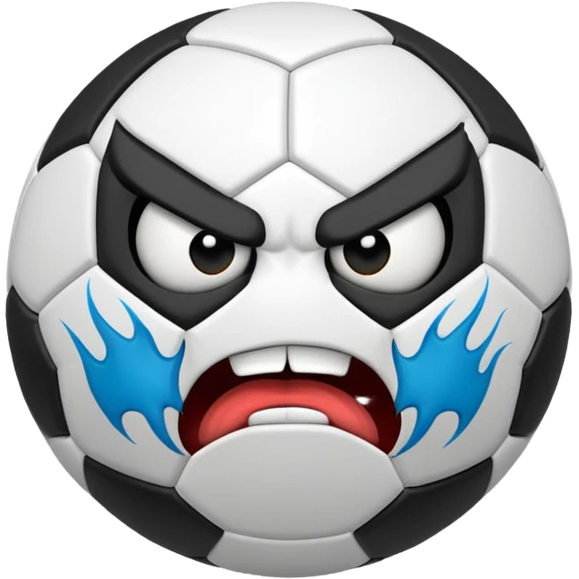 BALON DE FUTBOL CON CARAS ENFADOS emoji