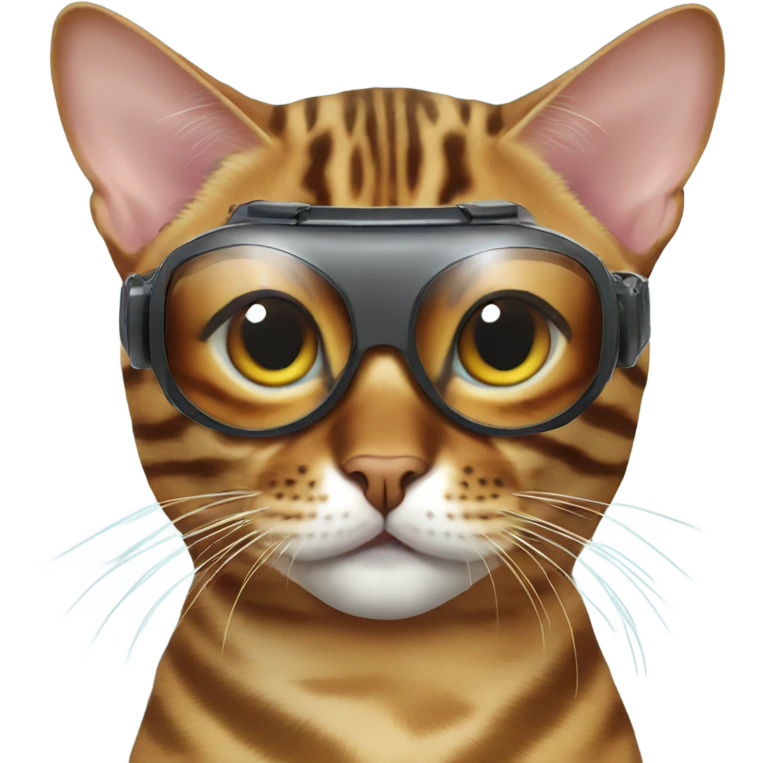 bengal cat with VR glasses emoji
