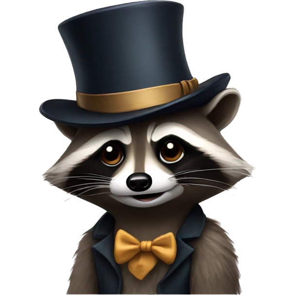 Raccoon in tophat emoji