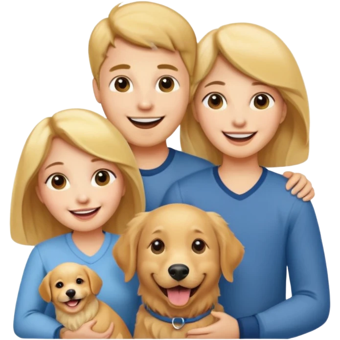 couple and their pet dog emoji