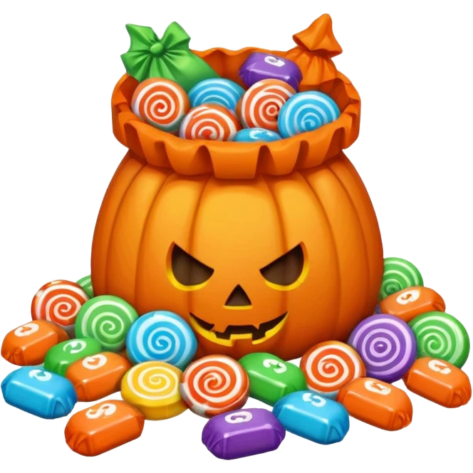 Halloween candies and candy bags emoji
