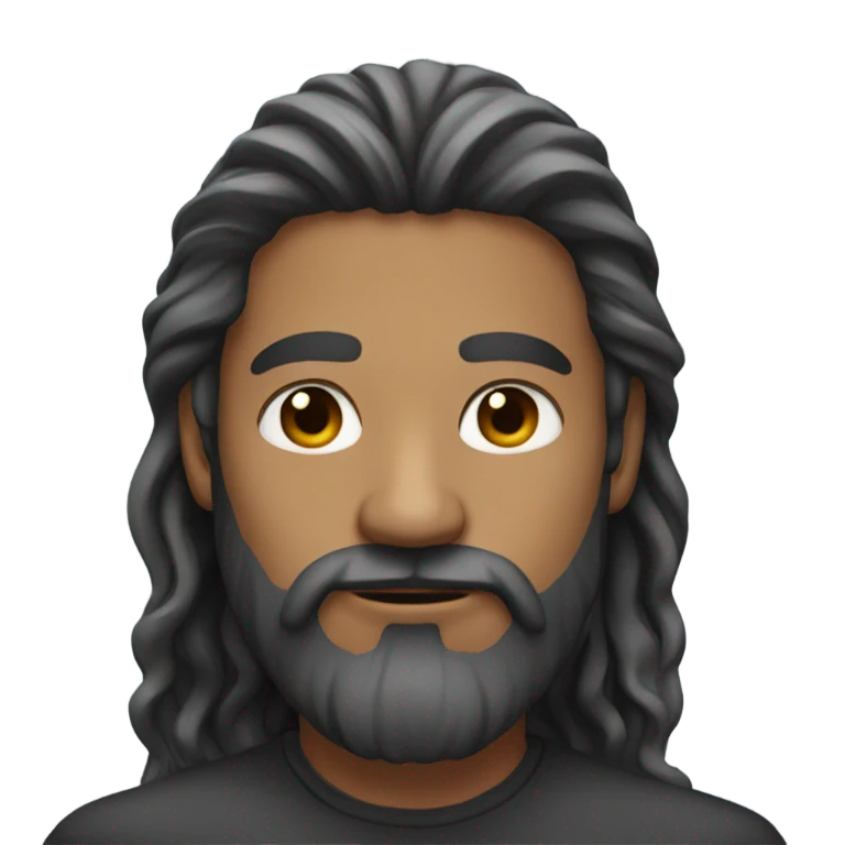 man long hair beard emoji