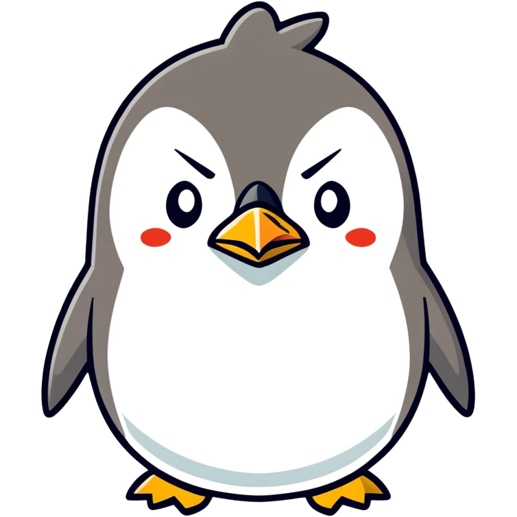 An angry penguin emoji