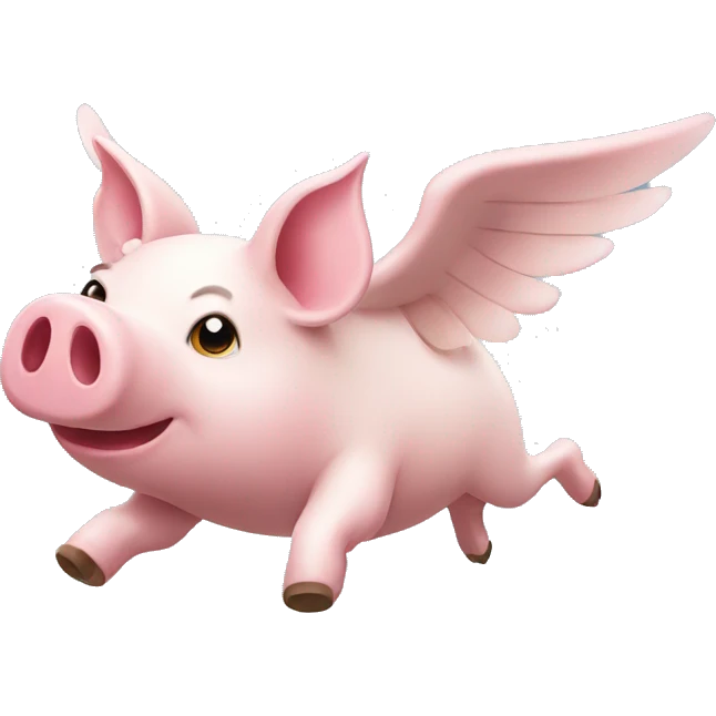 Flying pig with jet wings emoji