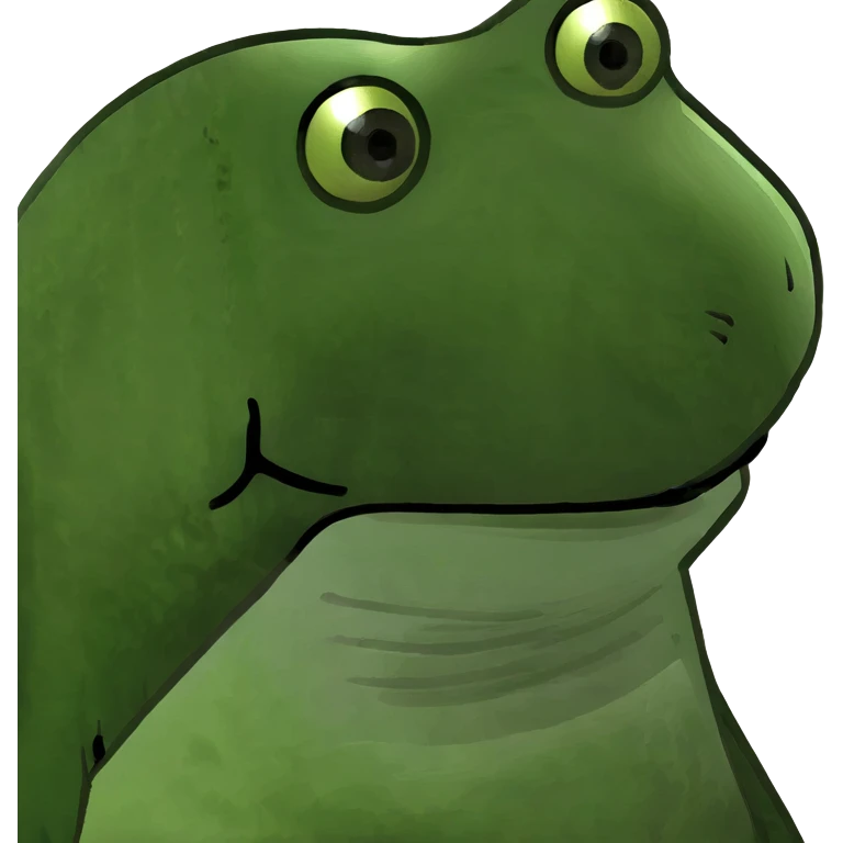 green bufo frog with dark spots representing hyperpigmentation, humorous emoji