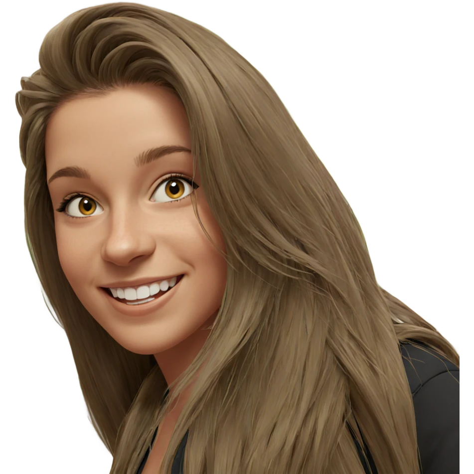 smiling girl with long hair emoji