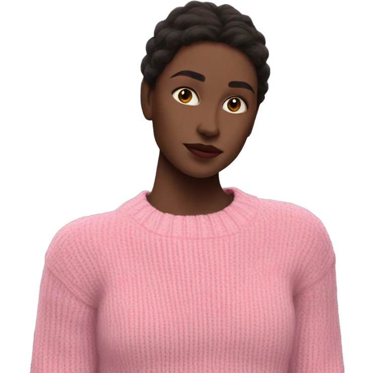 pink cropped wool sweater, isolated emoji