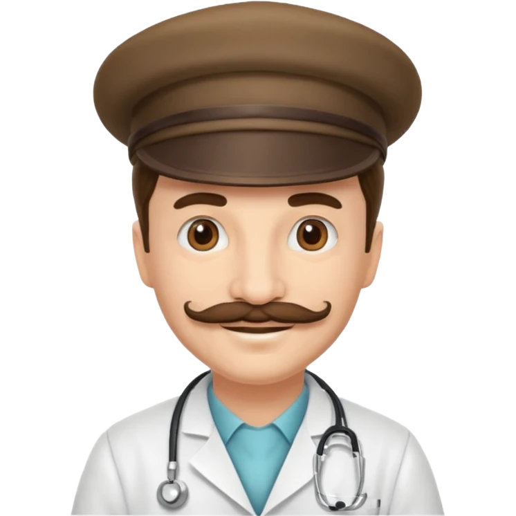 mustached doctor with hat emoji