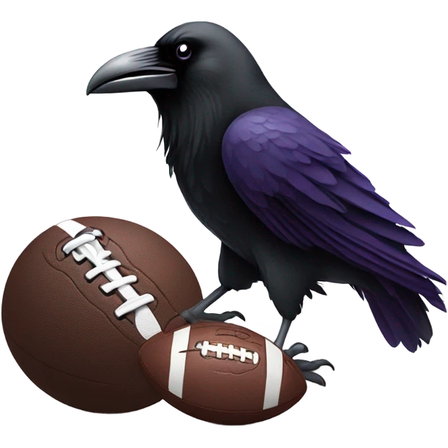 Raven bird losing at football emoji