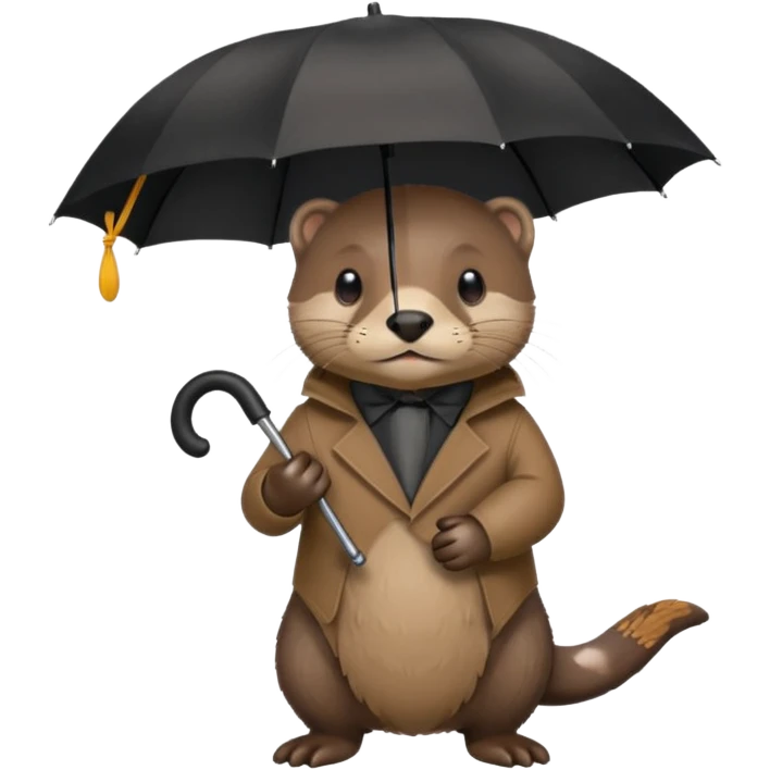 Loutre qui porte un parapluie dans sa main gauche  emoji
