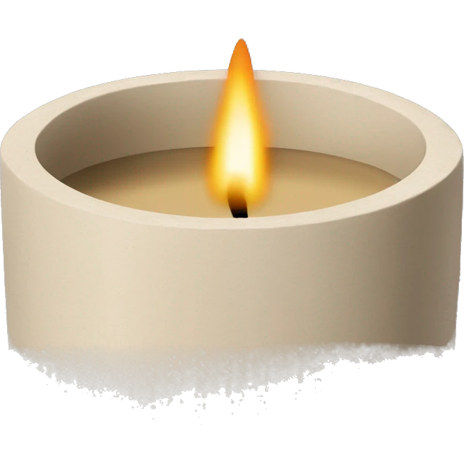 Scented Candle in beige concrete vessel emoji
