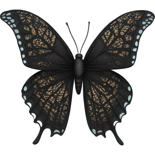 Black lace butterfly emoji
