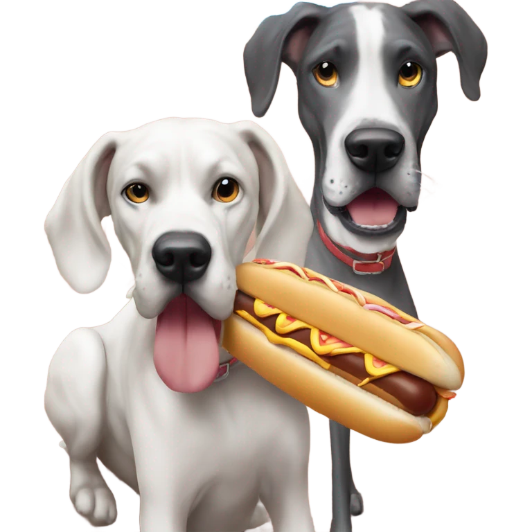 Great Dane eating hotdog emoji