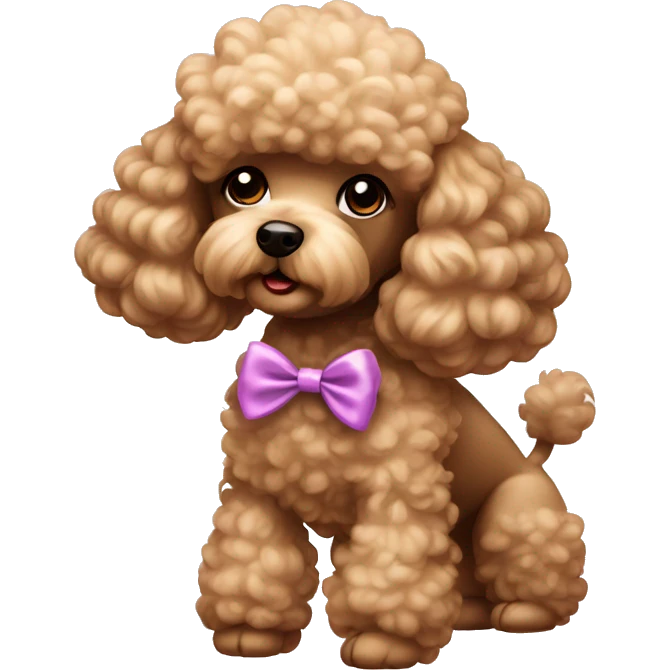 Poodle blown with bow emoji
