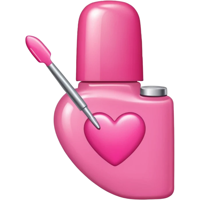 heart with a nail polish pink emoji