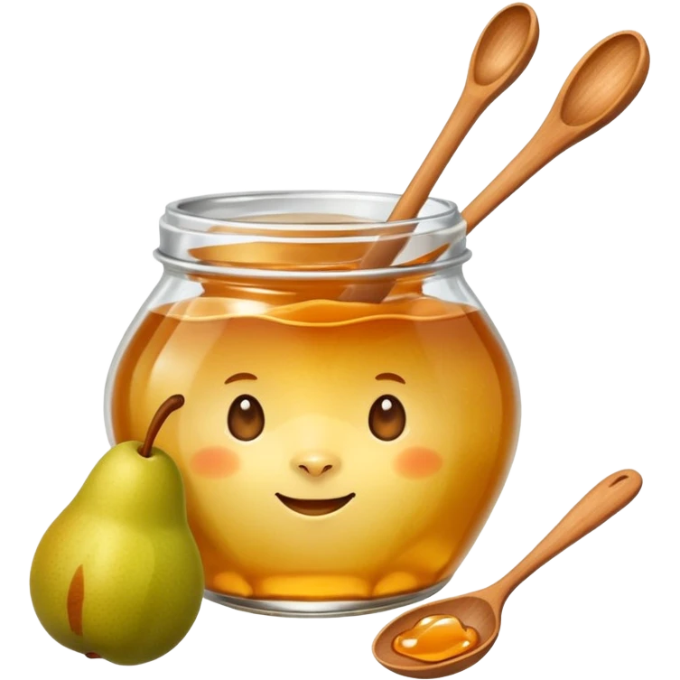 pear jam with a wooden spoon   emoji
