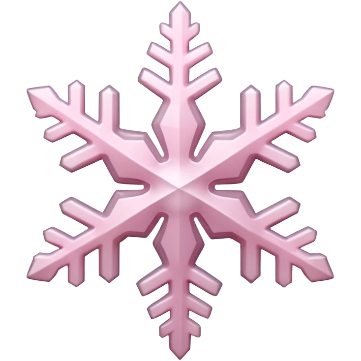 pale pink snow flake 3d bold ice translucent texture emoji