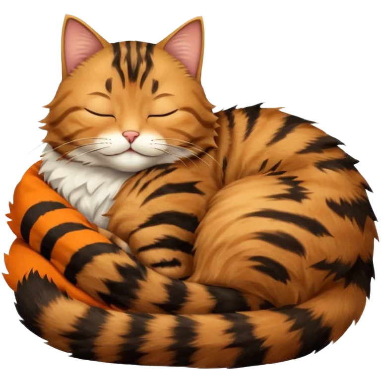 Tabby cat sleeping  emoji