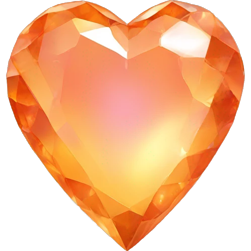 Orange iridescent crystal heart emoji