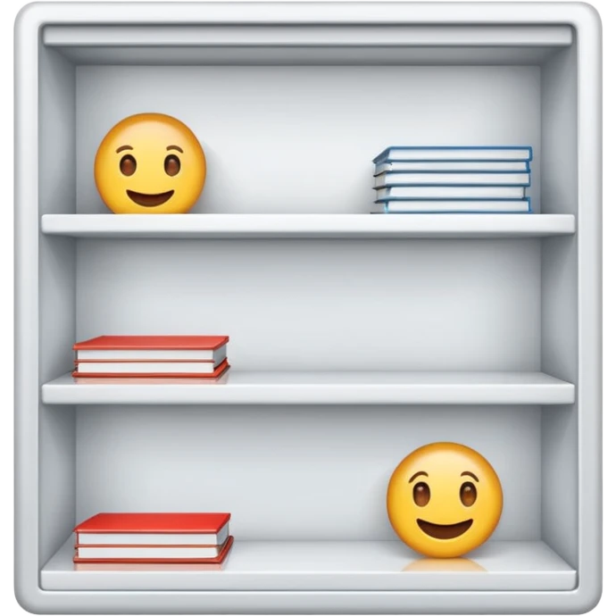 emoji of open magazine, inside the magazine there are illustrated empty shelfs emoji