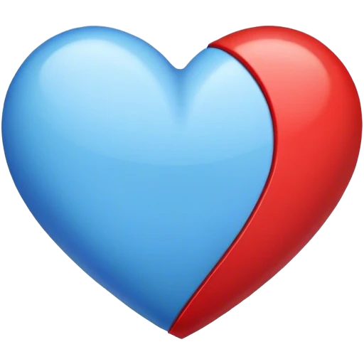 a heart in the colors blue and red emoji