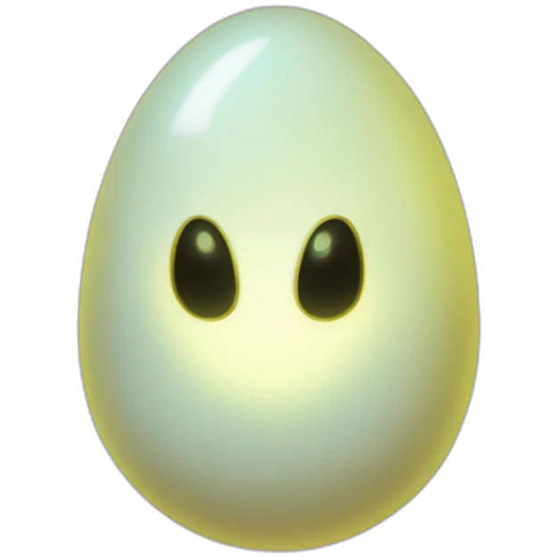 Possessed Egg ghost face glowing emoji