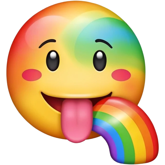 emoji sticking in rainbow tongue out emoji