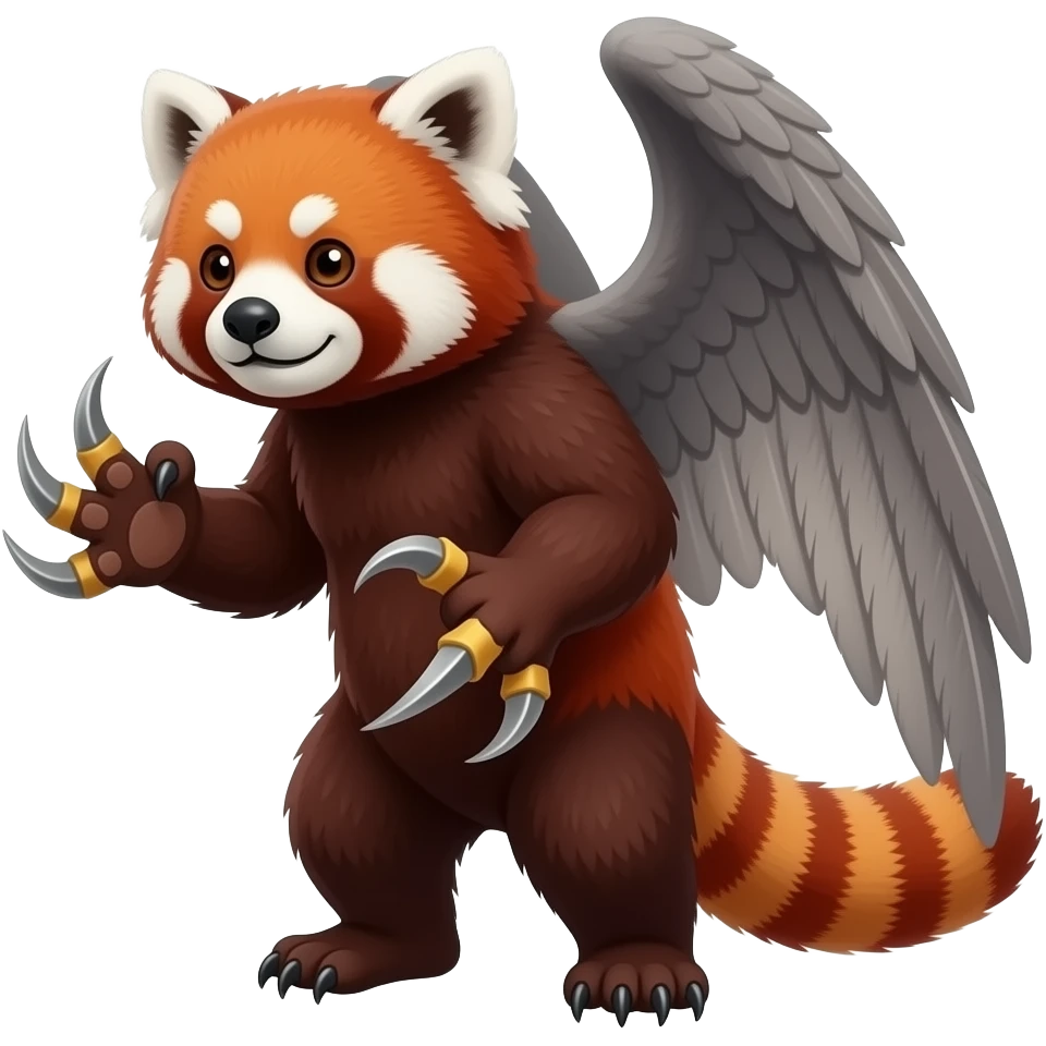 Beaked talon-using Red panda-gryphon-griffin-GriffSnuff-animal-hybrid-creature emoji