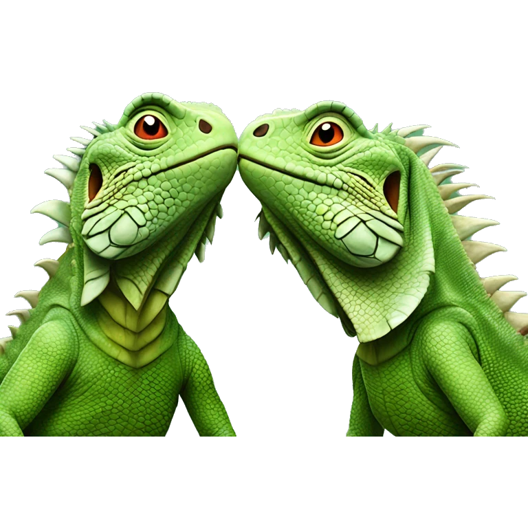 Casal de iguanas abraçadas emoji