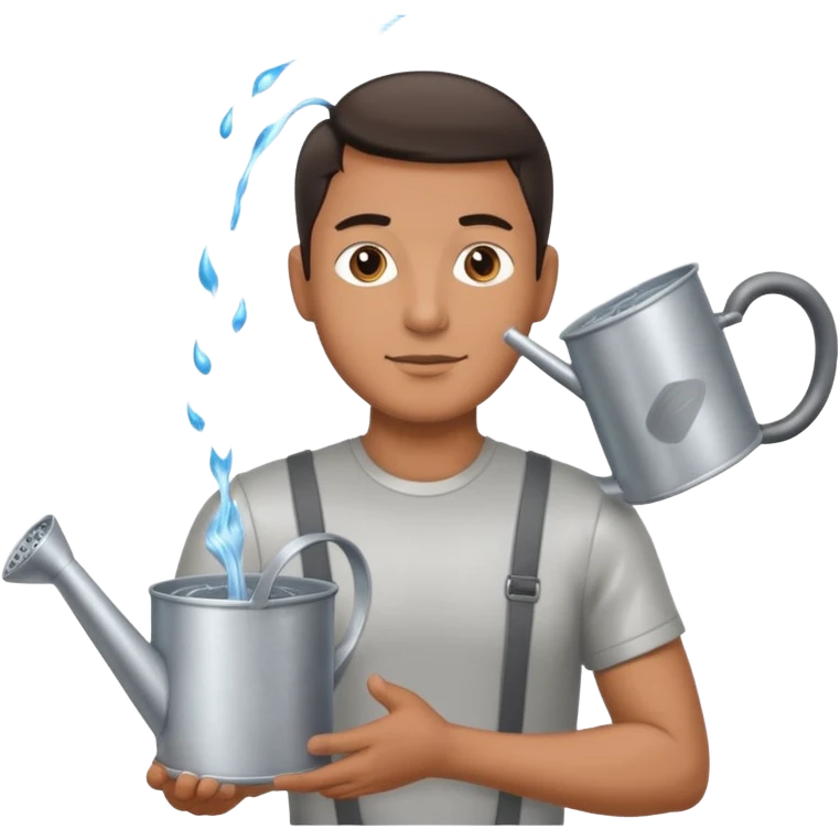 man holding watering pot emoji