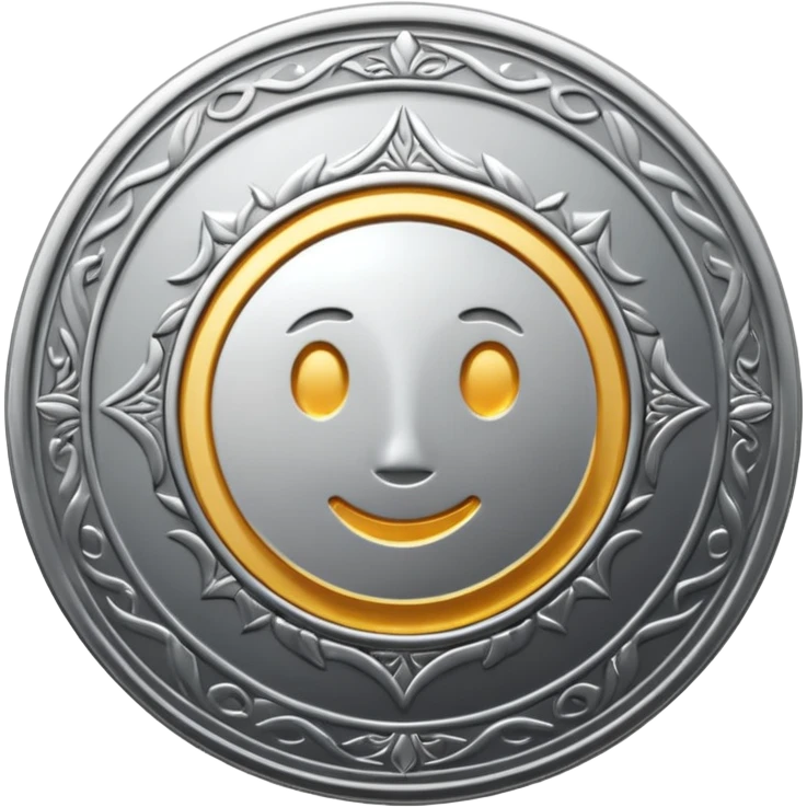 Coin , silver. emoji