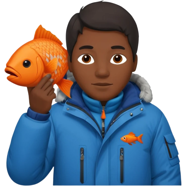 inuit man with orange fish emoji