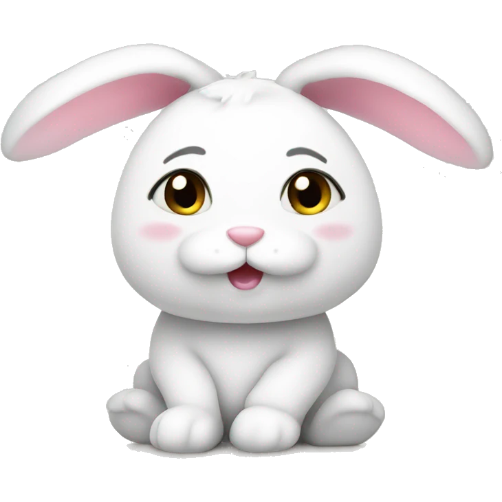 cute white bunny stuffed animal emoji