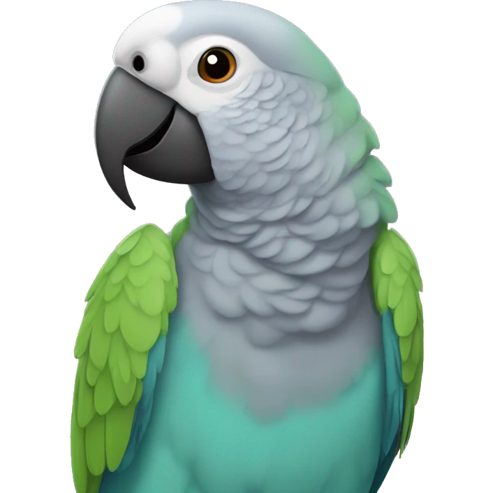 Gray ring neck parrot with zazz emoji