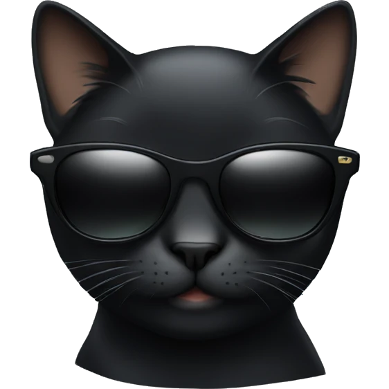 Black cat with sunglasses on emoji