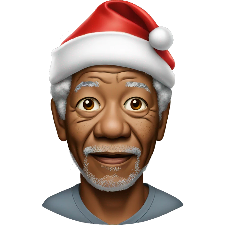 Morgan Freeman with santa hat emoji