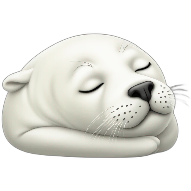 white seal is sleeping emoji