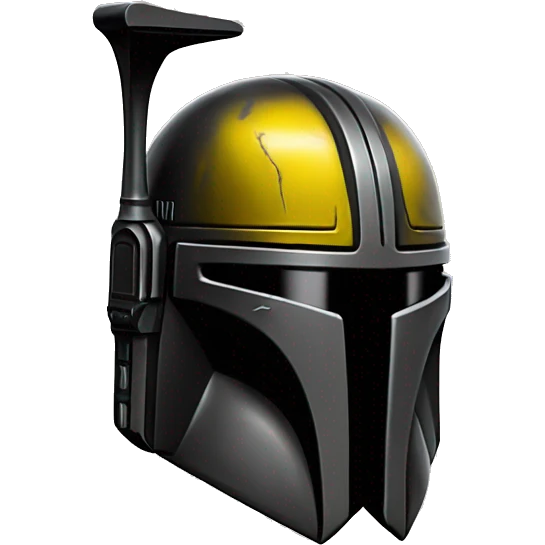 Mandalorian helmet black and yellow with antenna emoji