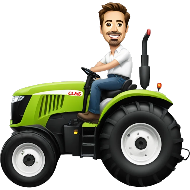 Rebert Downey JR riding CLAAS tractor emoji