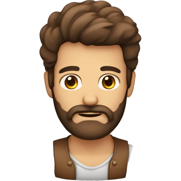 hombre calvo con barba y ojos marrones emoji